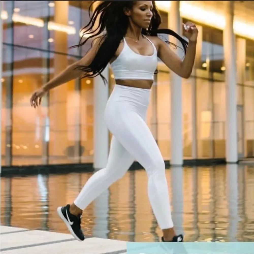 ZYIA White Unicorn Luxe 7/8 24” Leggings Size 8-10